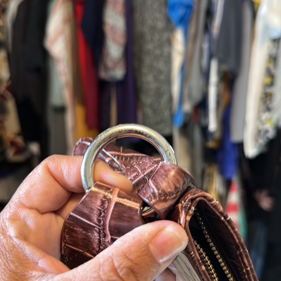 Danier Croc Style Shoulder Bag in Brown - Picture 5 of 6